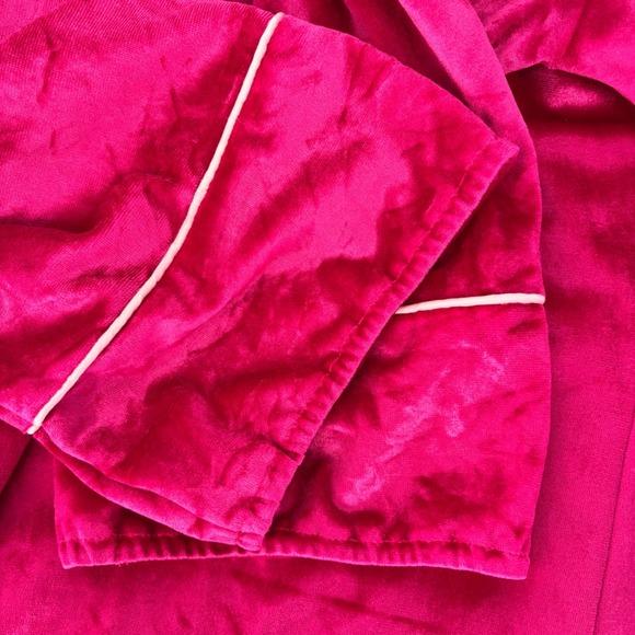 Vintage Monte Carlo Pink Velvet Velour Nightgown Robe Pullover Half Zip Sz M - Picture 6 of 8